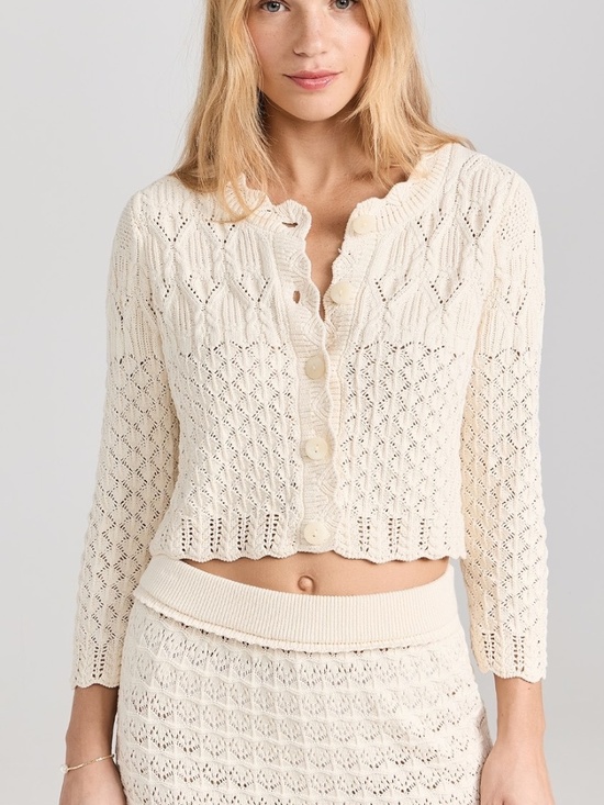 ba&sh Sweaters - ba&sh Jump Cardigan in Ecru Size S